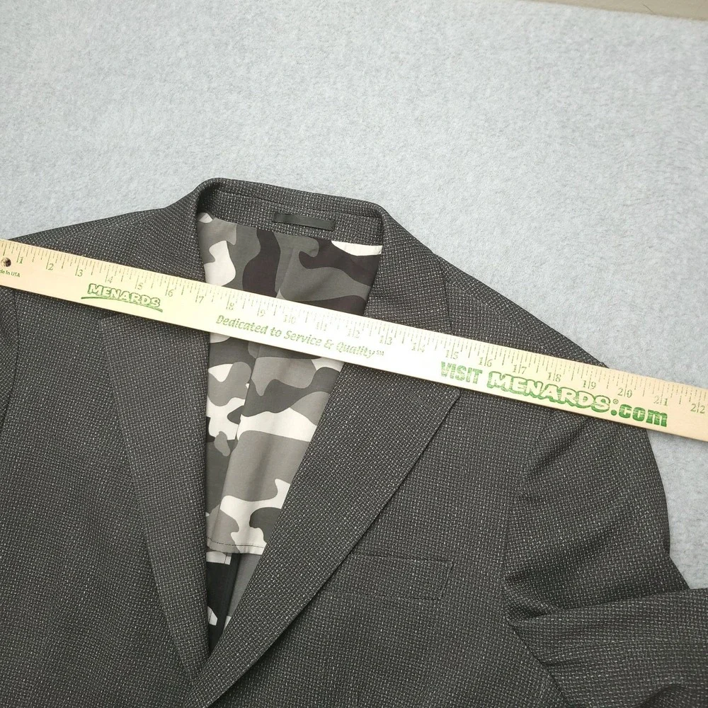 Hammer Made Sport Coat Mens 42 Gray Geometric‎ Camo Lining Stretch Double Vent